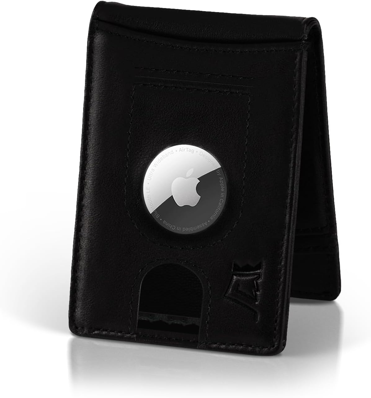 Kings Loot Trackable Airtag Wallet for Men | RFID Blocking Leather Design with Airtag Holder, Money Clip & Pull Tab | Minimalist Air Tag Wallets