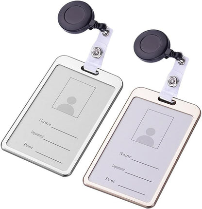 JANYUN 50 Pcs Retractable Badge Reel Clips Holder for Hanging ID Card Name Key Chain (Black)