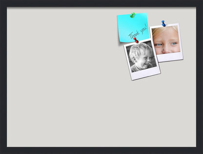 PinPix 27x20 Inch Cork Bulletin Board. This Decorative Framed Pin Board Comes with Light Stone Design and a Satin Black Frame. Ideal for Home Office Decor or Message Board (PinPix-1809)