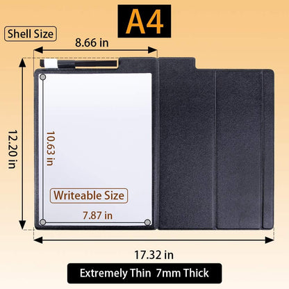 9" x 12" Small White Board, Dry Erase Board, Portable Whiteboard with Stand, Magnetic Desktop Whiteboard with PU Cover Case, A4 Notebook White Board Easel for Office, Home, School(Black)