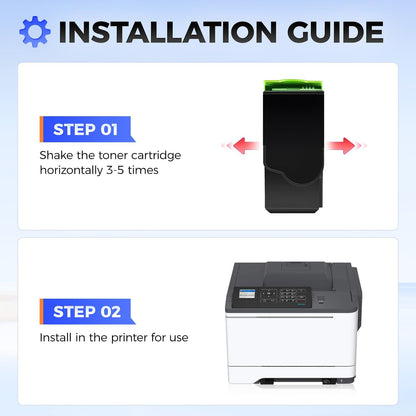78C10K0 78C10C0 78C10M0 78C10Y0 Toner Cartridge Set 4-Pack Black Magenta Yellow Cyan High Yield With Chip Replacement Compatible for Lexmark CS421 CX522 CX421 CS521 CX521 CS522 CX622 CX625 Printer Ink