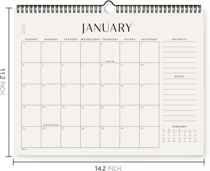 Jotsome Wall Calendar 2025-2026, Monthly Wall Calendar From Now to December 2026 14.2x11.2 inch for Home and Office, Easy Planning
