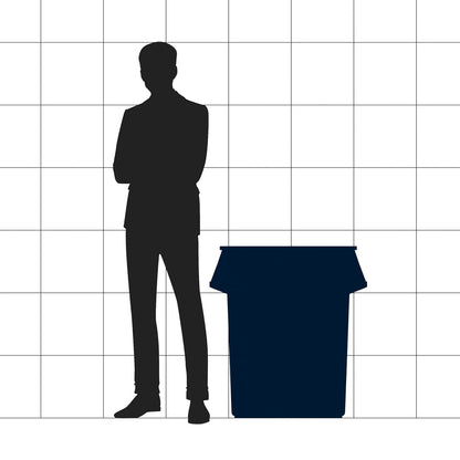 55 Gallon Gray Round Commercial Trash Can with Lid