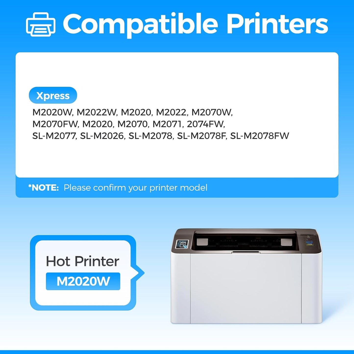 MLT-D111S Toner Cartridge Black 2-Pack High-Yield Replacement for Samsung MLT-D111S MLT-D111L D111S Compatible with Xpress M2020 M2022W M2070FW M2071 2074FW SL-M2077 2074FW SL-M2026 SL-M2078FW Printer