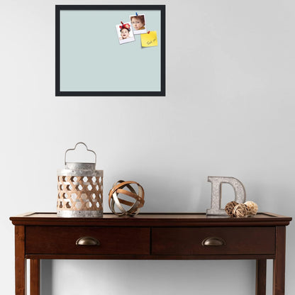 PinPix 21x17 Inch Cork Bulletin Board. This Decorative Framed Pin Board Comes with Soft Blue Design and a Satin Black Frame. Ideal for Home Office Decor or Message Board (PinPix-1814)