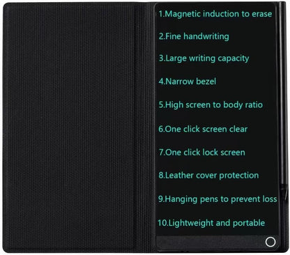 Mini LCD Writing Tablet Updated, 6.5in Erasable Reusable Electronic Drawing Pads, Electronic scratchpad, Hanging Pens with Leather Case