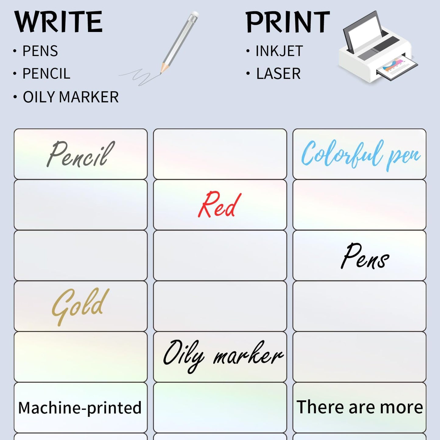 STARLIBOO Transparent Stickers Labels -1" x 2-5/8" Clear Address Labels Mailing Stickers for Laser/Inkjet Printer 8.5"×11"- 20 Sheet (Clear Holographic)