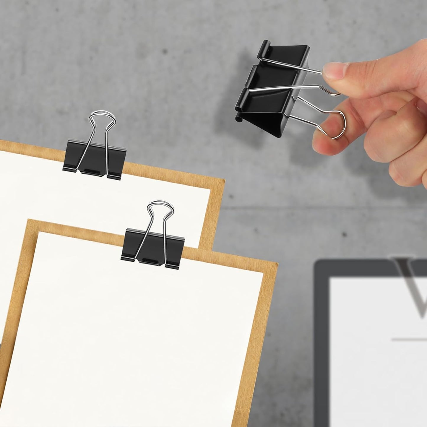 Ufmarine Medium Binder Clips 1.25 inch Length, (40 Pcs) Medium Paper Clips for Office