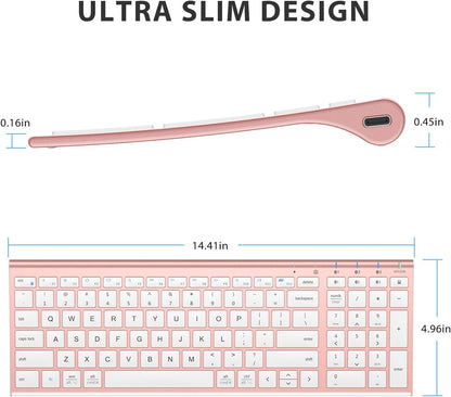 iClever BK10 Bluetooth Keyboard, Universal Bluetooth 5.1 Wireless Keyboard with Number Pad, Ergonomic Design, Multi-Device Compatibility, Stable Connection for Mac, iPad, iPhone, Android, Windows