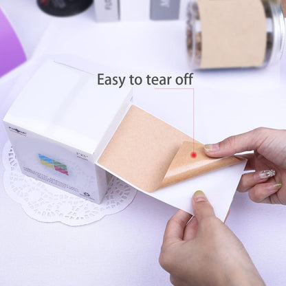 PARLAIM 3 X 5 Inch Rectangle Adhesive Color Coding Stickers,Kraft Rectangle Labels -250 Per Dispenser Box（Kraft ）