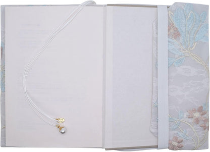 BLBMH Book Covers for Paperbacks Book Cover for Privacy Fit for 5.5x8.5 inch Embroidered Book Jacket Adjustable Book Sleeve Cover Fabric Softcover Protector for Notebook - Magnolia 8.5in
