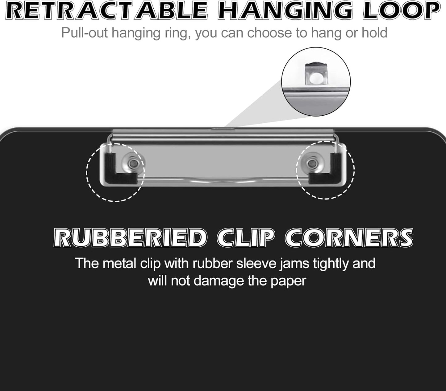 HERKKA 25 Pack Plastic Clipboards, Black, A4 Letter Size, 12.5 x 9 Inch