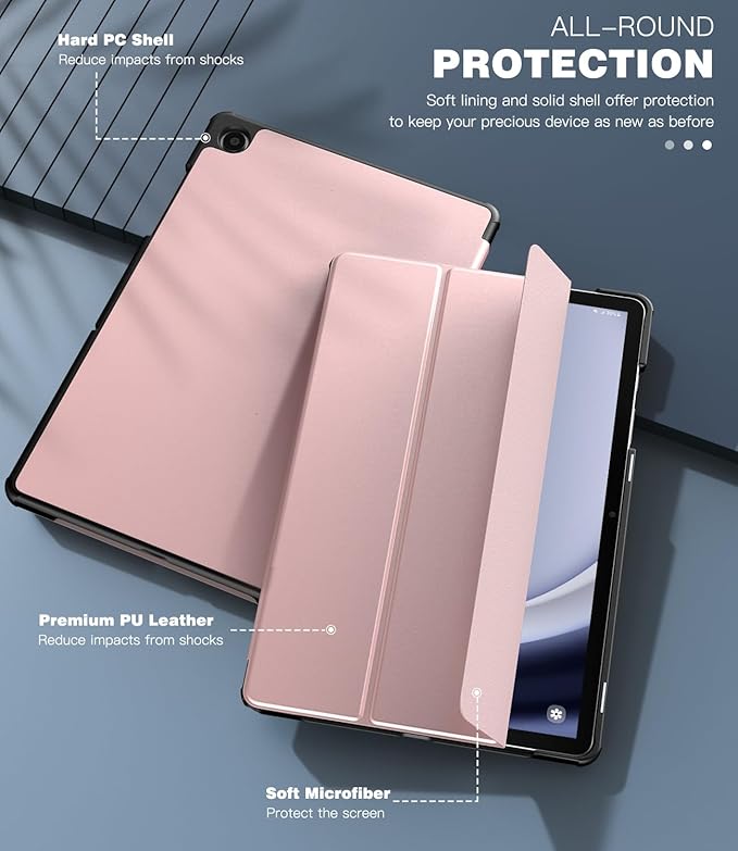 TiMOVO Case for Samsung Galaxy Tab A9+/A9 Plus 11 Inch 2023, Slim Lightweight Stand Hard Back Shell Protective Cover for Galaxy Tab A9+ Tablet SM-X210/X216/X218, Auto Wake/Sleep, Pink