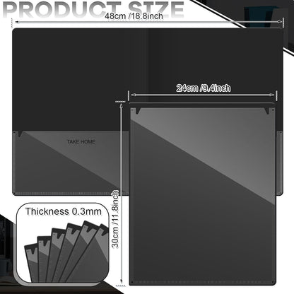 Henoyso 24 Pcs Folders Take Home Heavy Duty 2 Pocket Homework Folders with Clear Front Pockets for Elementary Students Parent Teacher Communication (Black)