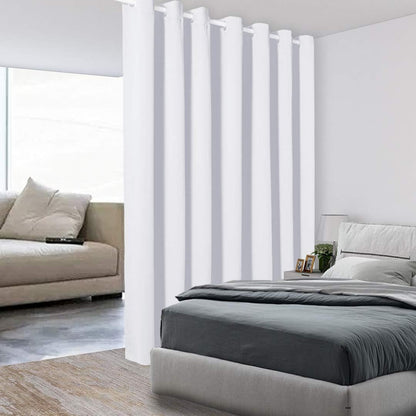 BONZER Extra Wide Room Divider Curtain Screen Partitions Total Privacy Wall Blackout Curtains for Home Theatre, Storage, 108L x 120W Inch (9L x 10W ft), 1 Panel, Greyish White