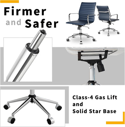 Chair, Desk Computer Chair ，with Armrests ，Ergonomic Office Chair for Home and Office, 17.32 x 22.83 x 35.43 inches, Multiple Colors (Navy)