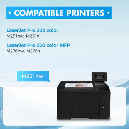 131A 131X High Yield Toner Cartridge 4-Pack Black Cyan Yellow Magenta Replacement for HP 131A CF210A CF211A CF212A CF213A Compatible for HP LaserJet Pro 200 color MFP M276nw M276n M251nw M251n Printer