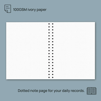 POPRUN Monthly Planner 2026-2027 Spiral Hardcover (8'' x 10''), 18 Months Calendar (Jan.2026-Jun.2027) - 2 Pages per Month with Dotted Note Pages, Sunday Start, Laminated Tab - Pacific Green