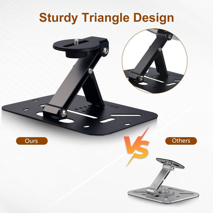 3-in-1 Projector Stand Table, Desk, Wall and Ceiling Mount with 1/4-Inch Screw, Foldable, Easy Setup, Compact Portable, Height Adjustable and Compatible with Most Projectors for Home,Outdoor,Office