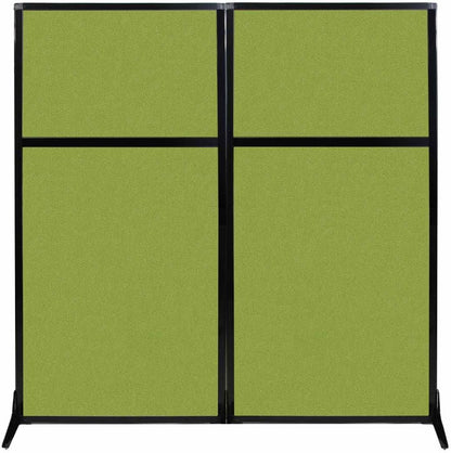 Versare Workstation Partition | Portable Wall Divider | Modern Office Cubicle | Free Standing Privacy Screen | Flexible Work Space | 66" x 70" Lime Green Fabric Panels