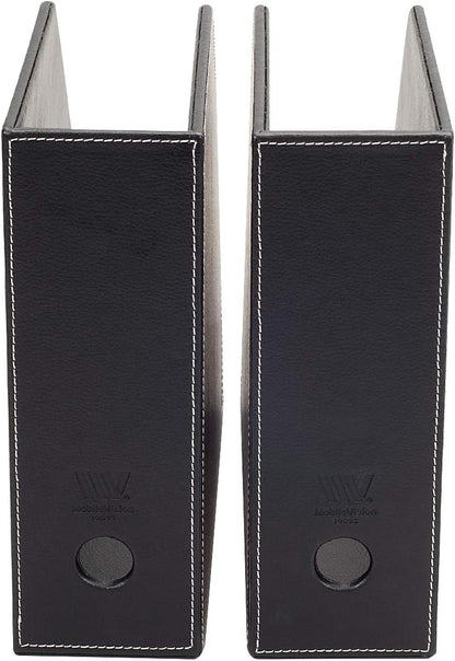 MobileVision Executive Leather Vertical File Folder Holder & Office Product Organizer, Store Files, Magazines, Notepads, Books and more, 2 Pack Combo Set