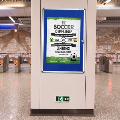 VIZ-PRO Tamperproof Lockable Noticeboard Class 1 Aluminium Framed 36x24 Inches