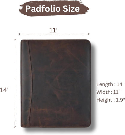Leather Padfolio, Laptop Zipper Folio, Business Portfolio, Travel Art Kit, A4 Binder Notepad Folder, Interview File, Meeting Organizer