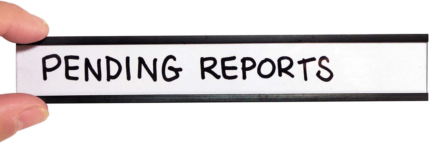 SmartSign Magnetic 'C' Channel Label Holders for Metal Racks and Shelves | 1" x 6" Pack of 25