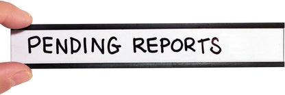 SmartSign Magnetic 'C' Channel Label Holders for Metal Racks and Shelves | 1" x 6" Pack of 25