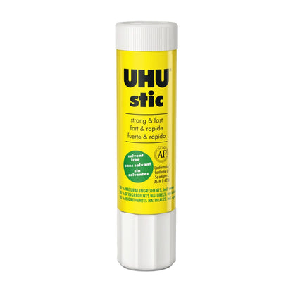 UHU stic, Glue Stick Solvent Free, Washable, Screw on Cap, for School, Crafts, Scrapbooking 1 x 21g Blister, White