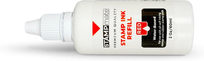 Premium Refill Ink for Self-Inking Stamps and Stamp Pads - 2 oz. Bottle (Red)