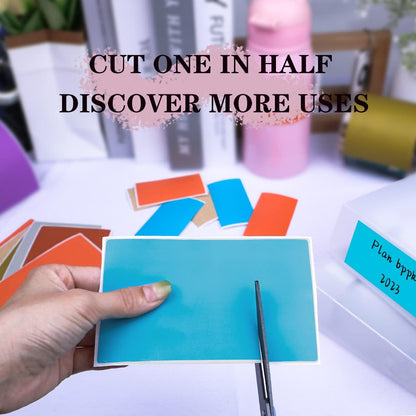 PARLAIM 3" x 5" Rectangle Adhesive Color Code Stickers,250 per Dispenser Box Roll Square Label Inventory Stickers Teal