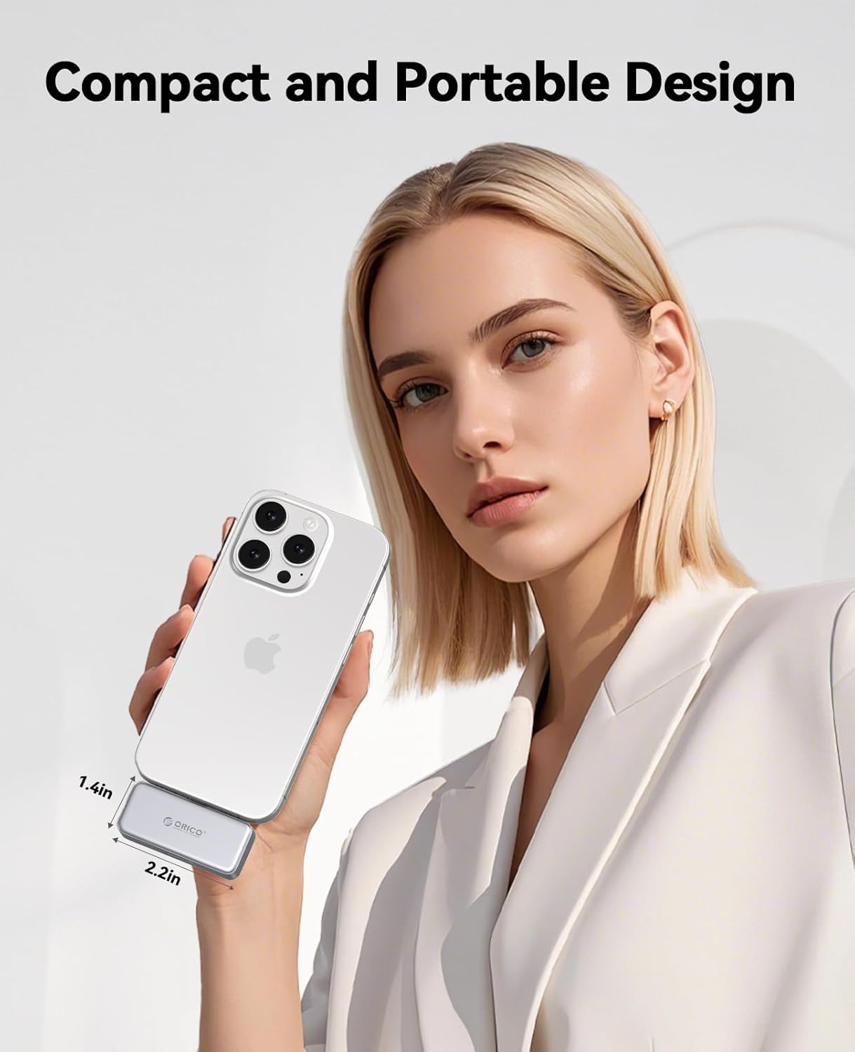 ORICO FlashPod 2TB Portable SSD Up to 2000MB/s, Direct Plug Design, High-Speed External SSD with USB 3.2 Gen2x2 20Gbps Interface, Reliable Storage for iPhone 16 Series, Tablets, Laptops - S20