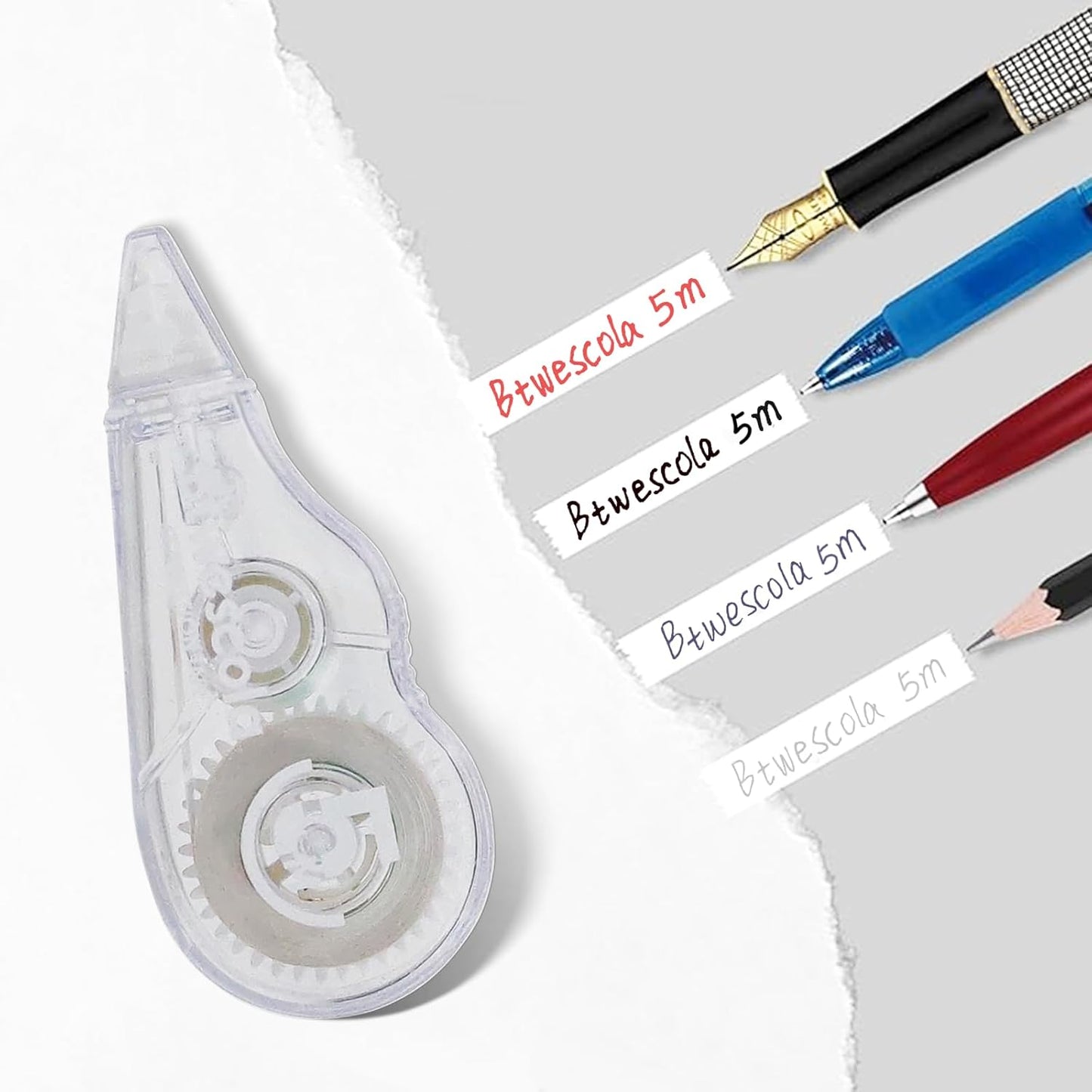 Correction Tape, 16.4FT EZ Tear-resistant Correction Tape, Easy To Use Applicator for Instant Correction Without Drying Time (10pcs/set)