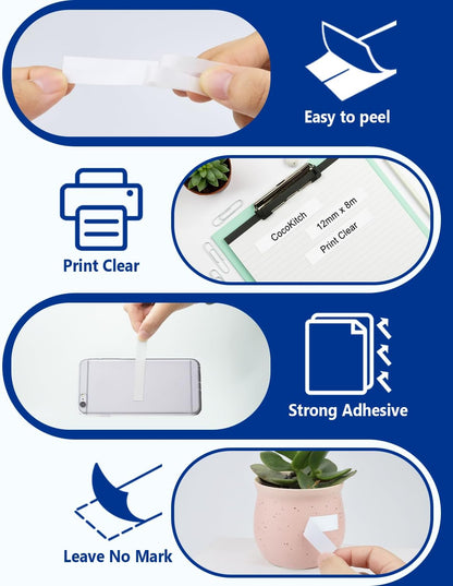 5-Pack TZe-221 Tape 9mm 0.35 Laminated White Compatible for Brother P Touch Label Tape TZe221 TZ-221 Work with Ptouch PT-D210 PT-D220 PT-H103W PT-1890 PT-D600 PT-D410 Label Maker, 3/8 Inch x 26.2 Ft