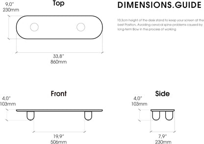 Fenge Monitor Stand Riser, 34 Inch Dual Monitor Riser for Large Monitors, Desk Organizer with Wooden Shelf & Solid Wood Legs, Computer Stand for Laptop, TV, PC, Printer, Red