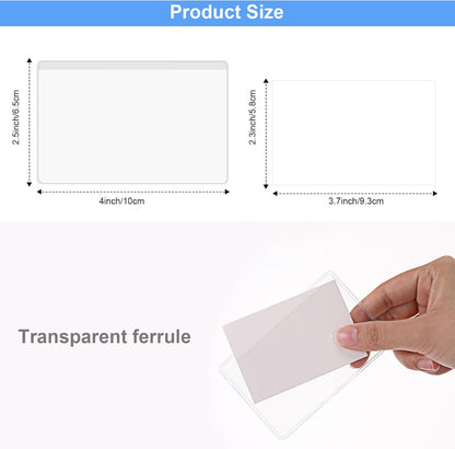Outus 200 Sets Self Adhesive Index Card Pockets with Blank Cards 4 x 2.5 Clear Adhesive Pockets Label Holders Bin Labels for Storage Bins Organizing Box Drawer