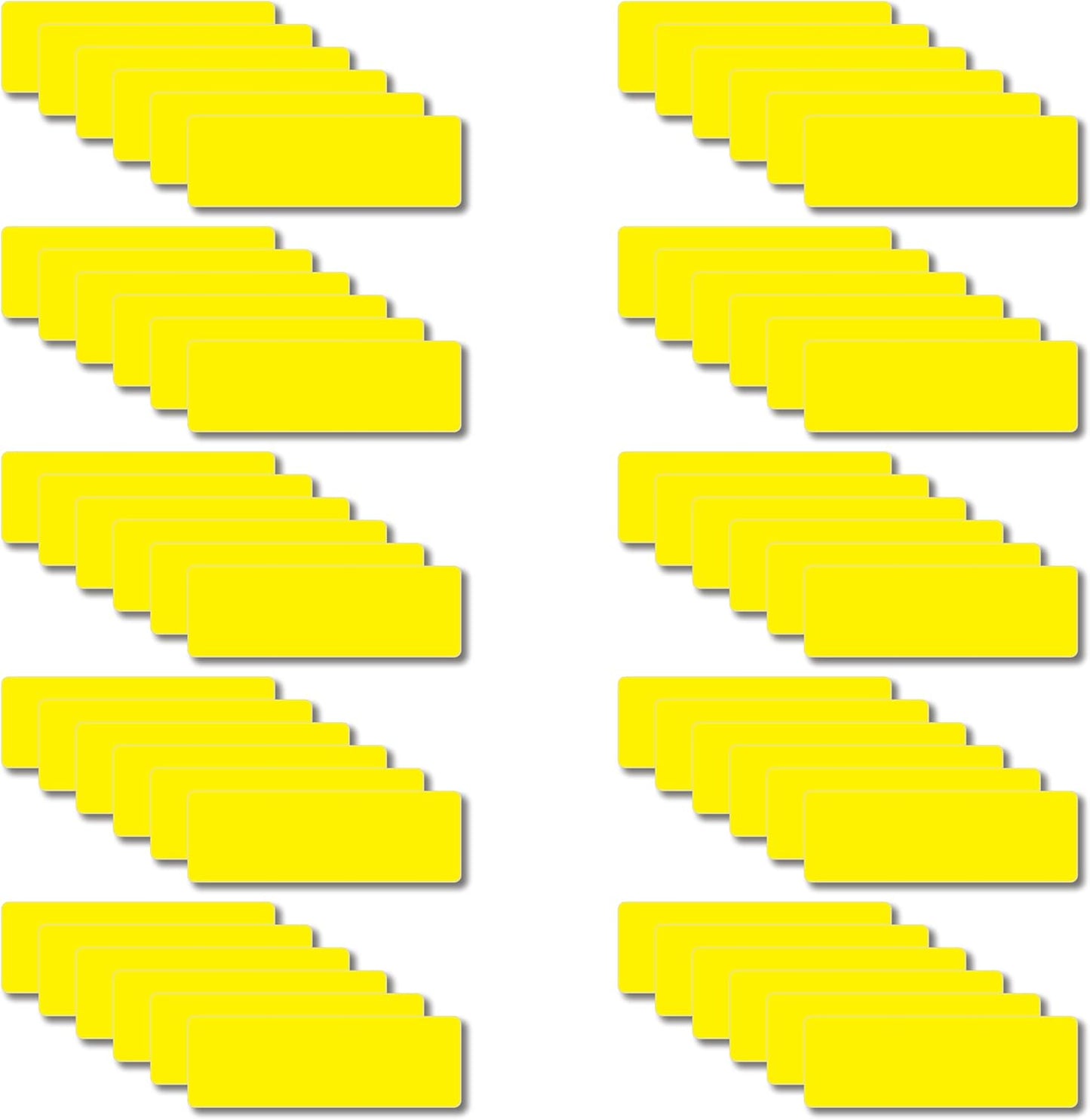 Magnetic Dry Erase Magnets Labels 3x1 inches, Reusable Name Tags, Organizing Schedules in Office/Classroom. Work on Fridge/White Board (Yellow 60Pcs)