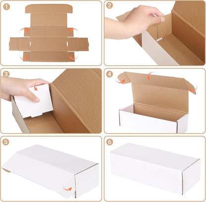 6 Pack Trading Card Storage Box Sports Game Cards Collector Boxes Cardboard Storage Boxes with Dividers for Card Collection, 14.2 x 3.7 x 2.75 Inches