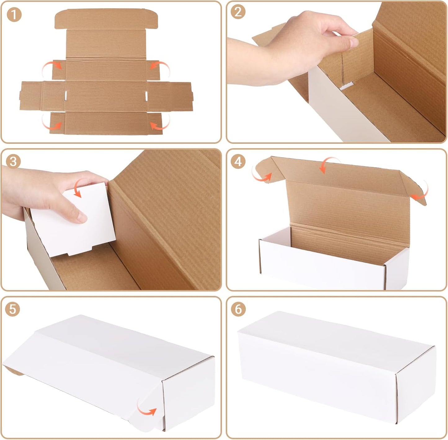 6 Pack Trading Card Storage Box, 400 count Sports Game Cards Collector Boxes, Cardboard Storage Boxes Bulk with Dividers for Card Collection, 7.3 x 3.7 x 2.75 Inches