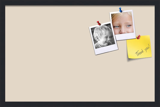 PinPix 28x18 Inch Cork Bulletin Board. This Decorative Framed Pin Board Comes with Desert Pastel Design and a Satin Black Frame. Ideal for Home Office Decor or Message Board (PinPix-1815)