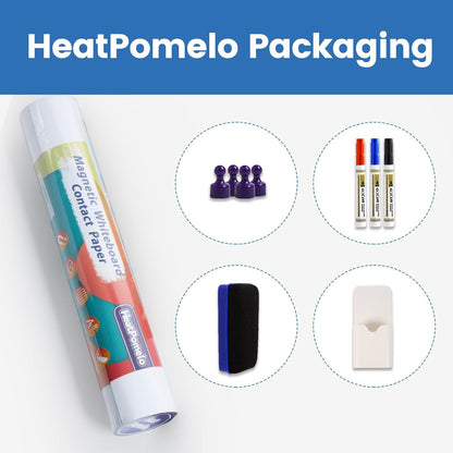 Magnetic Whiteboard Sticker - Adhesive Backing 36'' x 18'' Dry Erase Board for Wall Whiteboard Contact Paper for Office Home Include Starter Kit