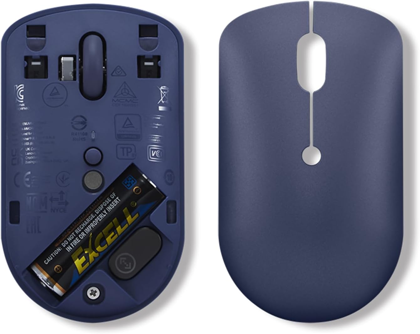 Lenovo 540 Wireless Computer Mouse for PC, Laptop, Computer with Windows or Chrome OS - 2.4 GHz USB-C Wireless Pairing Receiver - Compact Size - 18-Months Battery Life - Ambidextrous -Abyss Blue