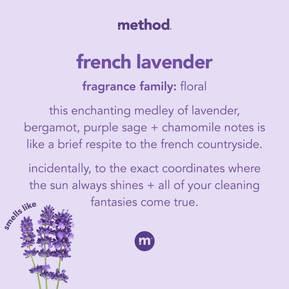Method All-Purpose Cleaner Spray, French Lavender, Plant-Based and Biodegradable Formula Perfect for Most Counters, Tiles and More, 28 Fl Oz, (Pack of 8)