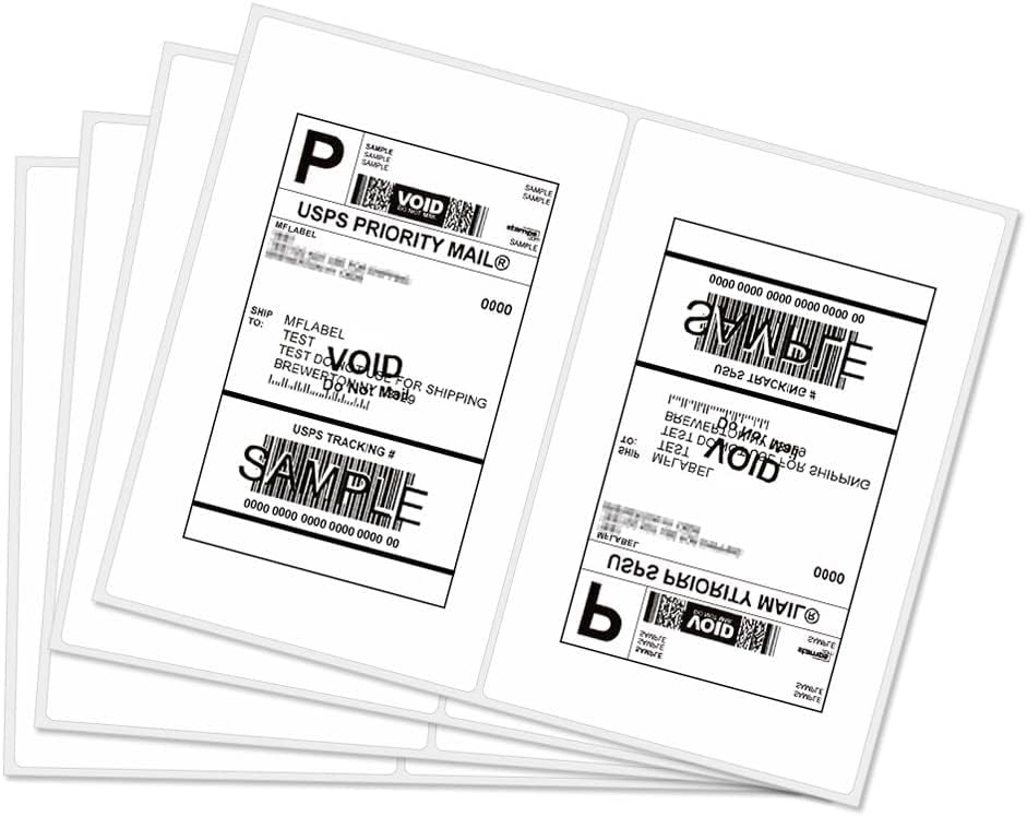MFLABEL® Round Corner Half Sheet Shipping Labels 2-UP Click-n-Ship Mailing Postage Labels (150Sheets300Labels)