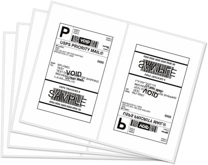 MFLABEL® Round Conrner Half Sheet Shipping Labels 2-UP Click-n-Ship Mailing Postage Labels(2000Labels)