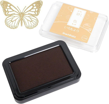 IROMOYO Stamp PAD, Traditional Japanese Ink Colour, Oil-Based Ink pad - Pale Brown