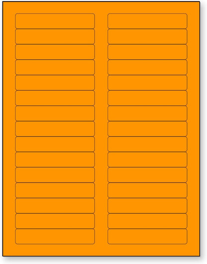 NextDayLabels 8-1/2 x 11 Neon Color High Light Fluorescent Labels for Laser & Inkjet Printer (Orange Fluorescent, 2/3" x 3-7/16" - 30 Per Page | 750 Labels)