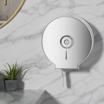 Brushed Stainless Steel Paper Towel Dispenser Wall Mount, TOBEFORT Commercial Jumbo Toilet Paper Dispenser, 9 Inch Roll with 2.5 Core, Toilet Paper Holder Bath Tissue Dispenser Lock Key