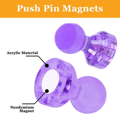 112Pcs Push Pin Magnets Fridge Magnet, Refrigerator Magnets Strong for whiteboard, Small Cute Decorative Magnetic Push Pin, for Classroom Calendar Kitchen Office Dry Erase Board Map Push Pins